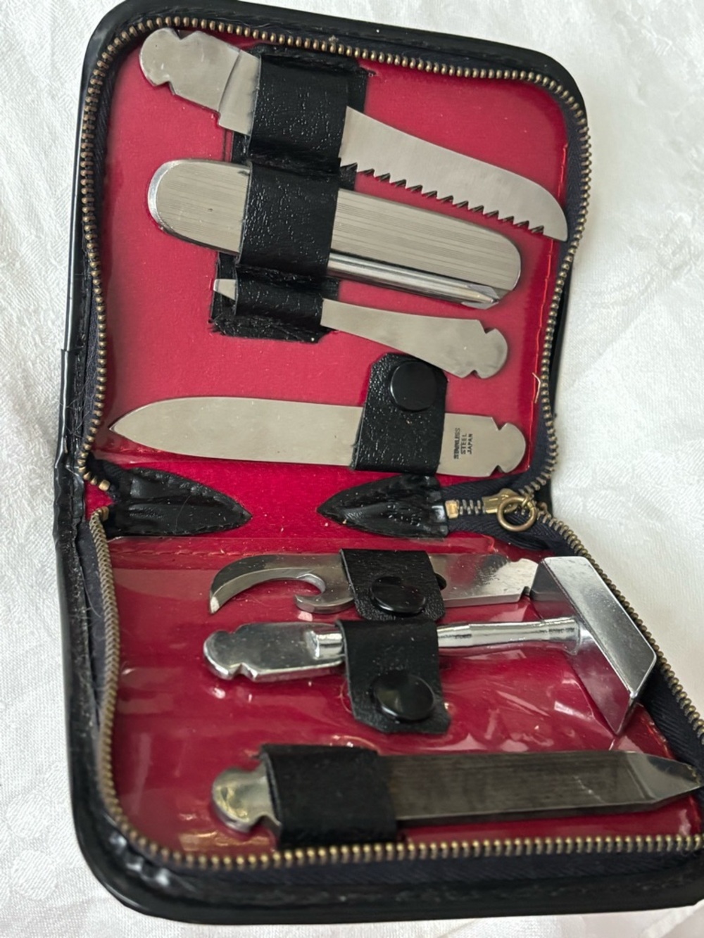 Men's Black Travel Grooming Kit - Compact Stainless Tools